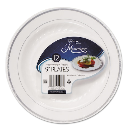 Wna Masterpiece Plastic Plate, 9", Round, PK120 RSMP91210WS